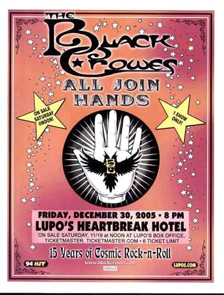 black crowes 2005 tour dates